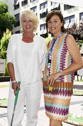 Ulla Kock am Brink und Sandra Maischberger beim 2. i31 Berlin Minigolf-Cup 2016 im Boutique Hotel i31. Berlin, 10.07.2016 Foto:xFredericx xFuturexImage