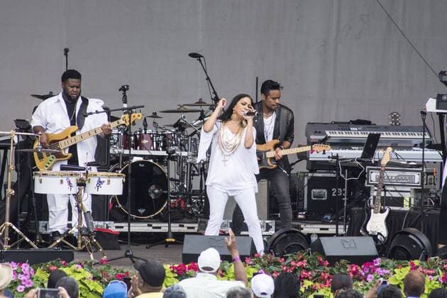 July 10, 2016 - Chicago, IL, USA - Thousands gathered in Grant Park, Chicago on Sunday, July 10th, to see the final concert of the popular Taste of Chicago Festival. Sheila E got the crowd moving to her beat. She later joined the Isley Brothers during their performance. The audience was literally dancing in the aisles as some of the oldies were played. Pictured Sheila E Chicago USA - ZUMAh86_