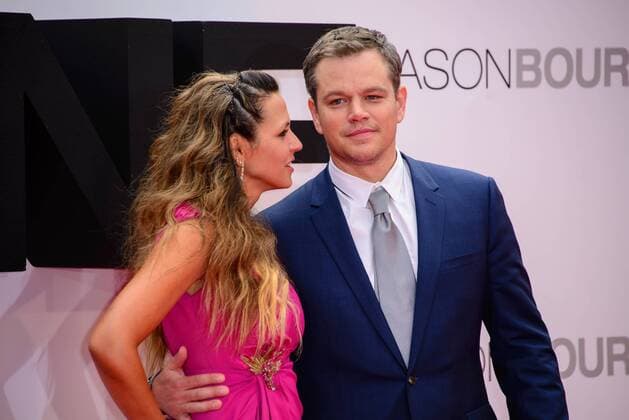 . 11 07 2016. London, United Kingdom. Luciana Barroso and Matt Damon attend the European Premiere of Jason Bourne.  xChrisxJosephx xi-Imagesx IIM-13140-0030