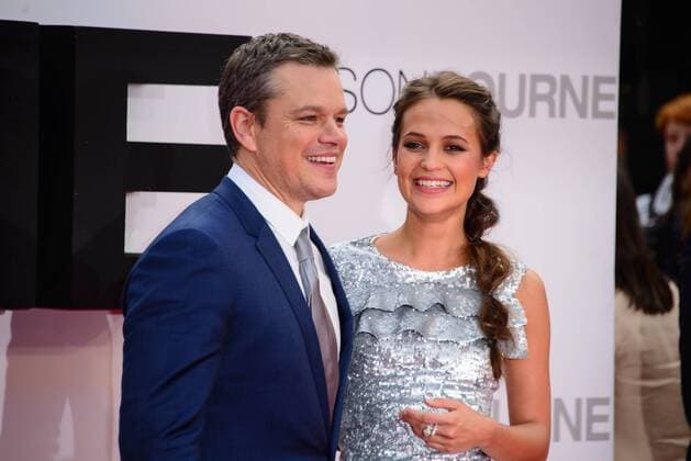 . 11 07 2016. London, United Kingdom. Matt Damon and Alicia Vikander attend the European Premiere of Jason Bourne.  xChrisxJosephx xi-Imagesx IIM-13140-0033