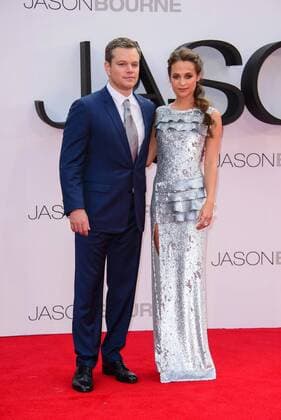 . 11 07 2016. London, United Kingdom. Matt Damon and Alicia Vikander attend the European Premiere of Jason Bourne.  xChrisxJosephx xi-Imagesx IIM-13140-0040