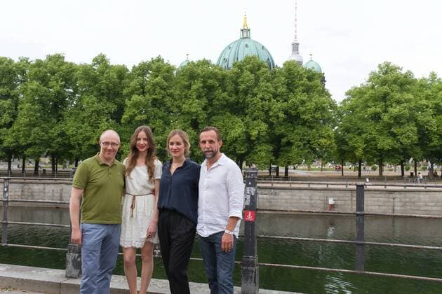Simon Schwarz, Sandra von Ruffin, Annina Hellenthal und Gotthard Lange - Premiere Der Traum von Olympia - Die Nazi-Spiele von 1936 im Zeughaus in Berlin am 11.07.2016. Premiere Der Traum von Olympia - Die Nazi-Spiele von 1936