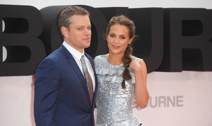July 11, 2016 - England, United Kingdom - Matt Damon and Alicia Vikander attend the European Premiere of Jason Bourne at Odeon Leciester Square. United Kingdom - ZUMAs147