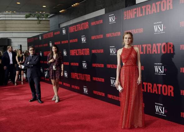 Diane Kruger arrives on the red carpet at The Infiltrator New York premiere at AMC Loews Lincoln Square Theater on July 11, 2016 in New York City.  NYP20160711156 JOHNxANGELILLO