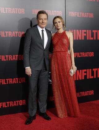 Bryan Cranston and Diane Kruger arrive on the red carpet at The Infiltrator New York premiere at AMC Loews Lincoln Square Theater on July 11, 2016 in New York City.  NYP20160711161 JOHNxANGELILLO