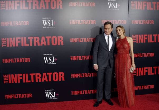 Bryan Cranston and Diane Kruger arrive on the red carpet at The Infiltrator New York premiere at AMC Loews Lincoln Square Theater on July 11, 2016 in New York City.  NYP20160711164 JOHNxANGELILLO
