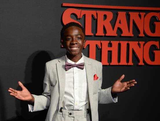 Cast member Caleb McLaughlin attends Netflix s supernatural mystery thriller Stranger Things at Mack Sennett Studios in Los Angeles on July 11, 2016. Storyline: A strange town where everyone knows everyone Is subject to a peculiar incident. The town then undergoes a state of panic, before the government becomes involved.  LAP2016071119 JIMxRUYMEN