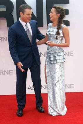 Matt Damon und Alicia Vikander bei der Jason Bourne Kino Premiere am 11.07.2016 in London Jason Bourne Kinopremiere in London, 2016 