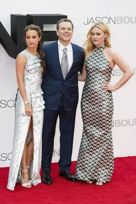 Alicia Vikander, Matt Damon and Julia Stiles attend the European premiere of Jason Bourne at Odeon Leicester Square on July 11, 2016 in London, England. Foto:xJ.xSpicerx xFuturexImage