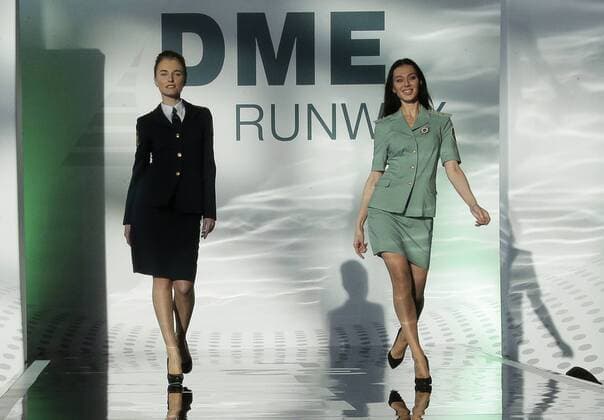 MOSCOW REGION, RUSSIA - JULY 12, 2016: Russian Customs officers showcase clothes during the 2016 DME Runway fashion show marking International Flight Attendant Day at Domodedovo International Airport. Mikhail Metzel TASS  TS029C28
