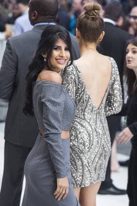 London, UK. 12 July 2016. Jasmin Walia and Gemma Merna (rear view). Red carpet arrivals for Star Trek Beyond. Paramount Pictures presents the European Premiere of Star Trek Beyond at the Empire Leicester Square. Star Trek Beyond Premiere, London, UK