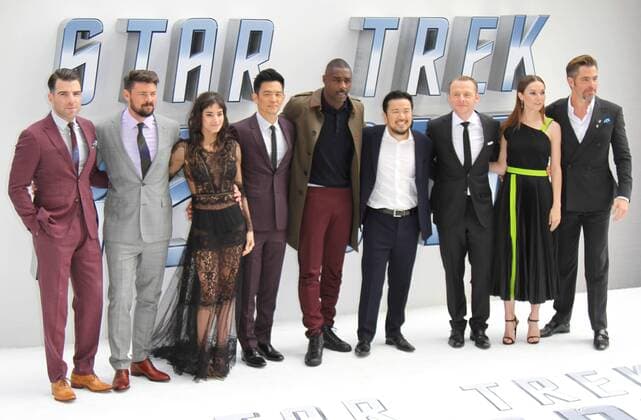 English actors Idris Elba, Justin Lin and Simon Pegg attending the UK Premiere of Star Trek Beyond at Empire Leicester Square in London. July 12th 2016  MESx162258