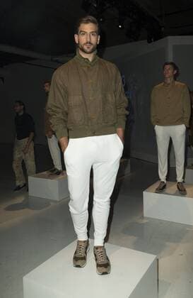 New York Fashion Week - CP Company Modenschau USA: CP Company NYFWM SS2017 Model shows off dress by CP Company during New York Fashion week mens Spring Summer 2017 at Skylight Clarkson.  LevxRadin