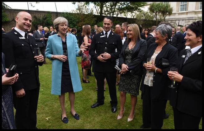 . 14 07 2016. London, United Kingdom. Prime Minister- Police Bravery Awards. The Prime Minister Theresa May host a reception for the Police Bravery Award in the Garden of No10 Downing Street.  xAndrewxParsonsx xi-Imagesx IIM-13174-0004
