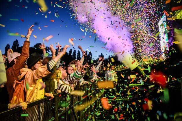 Visitors enjoy a concert of Australian Group Tame Impala performs during the music festival Colours of Ostrava in the lower part of Vitkovice industrial area in Ostrava, Czech Republic, July 14, 2016. (CTKxPhoto AdolfxHorsinka) CTKPhotoP201607141008101  AHO 34