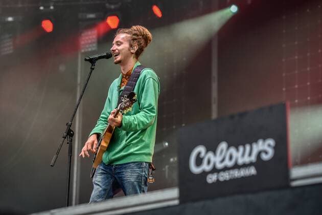 Erik Sulc of Slovak group Medial Banana performs during the music festival Colours of Ostrava in the lower part of Vitkovice industrial area in Ostrava, Czech Republic, July 14, 2016. (CTKxPhoto AdolfxHorsinka) CTKPhotoP201607140959601  AHO 18