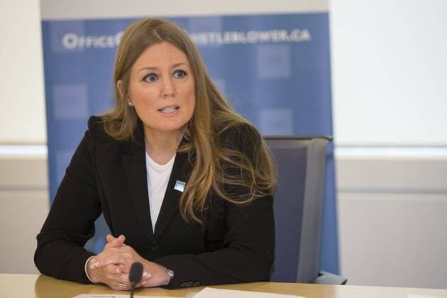 July 14, 2016 - Canada - TORONTO, ON- JULY 14 - Kelly Gorman, appointed Chief of the Office of the Whistleblower, answers questions regarding the new Office of the Whistleblower at the Ontario Securities Commission, which officially opened to receive tips Thursday on everything from insider trading to misconduct at the OSC headquarters. July 14, 2016. Canada  - ZUMAt14_