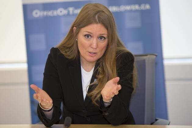 July 14, 2016 - Canada - TORONTO, ON- JULY 14 - Kelly Gorman, appointed Chief of the Office of the Whistleblower, answers questions regarding the new Office of the Whistleblower at the Ontario Securities Commission, which officially opened to receive tips Thursday on everything from insider trading to misconduct at the OSC headquarters. July 14, 2016. Canada  - ZUMAt14_