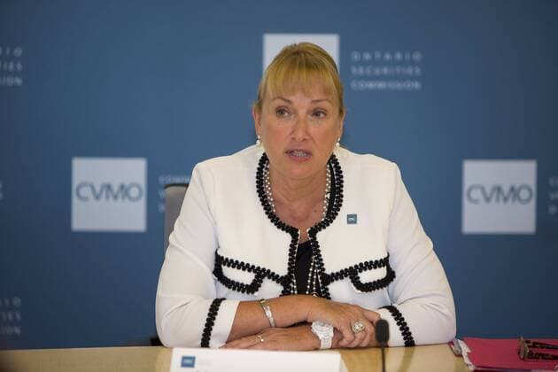 July 14, 2016 - Canada - TORONTO, ON- JULY 14 - Maureen Jensen, chair and CEO of the OSC, answers questions regarding the new Office of the Whistleblower at the Ontario Securities Commission, which officially opened to receive tips Thursday on everything from insider trading to misconduct at the OSC headquarters. July 14, 2016. Canada  - ZUMAt14_