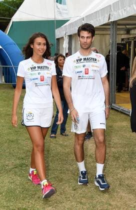 Italien: ViP Master Tennis Foto IPP Venturini, Milano Marittima 15 07 2016, Vip Master Tennis, nella foto:la modella e partecipante a miss mondo Greta Galassi con ? -Italy Photo Press World Copyright-  0