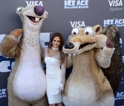 Cast member Jennifer Lopez, the voice of Shira in the animated motion picture sci-fi comedy Ice Age: Collision Course premiere at the Zanuck Theater on the 20th Century Fox Studios lot in Los Angeles on July 16, 2016. Storyline: Scrat s epic pursuit of his elusive acorn catapults him outside of Earth, where he accidentally sets off a series of cosmic events that transform and threaten the planet.  LAP2016071602 JIMxRUYMEN