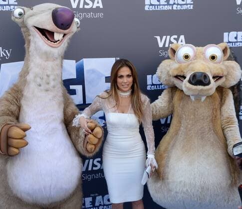 Cast member Jennifer Lopez, the voice of Shira in the animated motion picture sci-fi comedy Ice Age: Collision Course premiere at the Zanuck Theater on the 20th Century Fox Studios lot in Los Angeles on July 16, 2016. Storyline: Scrat s epic pursuit of his elusive acorn catapults him outside of Earth, where he accidentally sets off a series of cosmic events that transform and threaten the planet.  LAP2016071620 JIMxRUYMEN