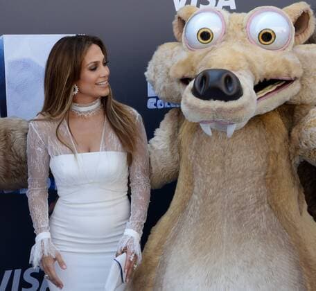 Cast member Jennifer Lopez, the voice of Shira in the animated motion picture sci-fi comedy Ice Age: Collision Course premiere at the Zanuck Theater on the 20th Century Fox Studios lot in Los Angeles on July 16, 2016. Storyline: Scrat s epic pursuit of his elusive acorn catapults him outside of Earth, where he accidentally sets off a series of cosmic events that transform and threaten the planet.  LAP2016071604 JIMxRUYMEN
