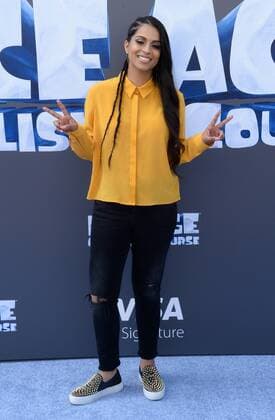 Cast member Lilly Singh, the voices of Misty and Bubbles in the animated motion picture sci-fi comedy Ice Age: Collision Course attends the premiere of the film at the Zanuck Theater on the 20th Century Fox Studios lot in Los Angeles on July 16, 2016. Storyline: Scrat s epic pursuit of his elusive acorn catapults him outside of Earth, where he accidentally sets off a series of cosmic events that transform and threaten the planet.  LAP2016071652 JIMxRUYMEN