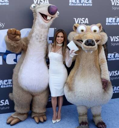 Cast member Jennifer Lopez, the voice of Shira in the animated motion picture sci-fi comedy Ice Age: Collision Course premiere at the Zanuck Theater on the 20th Century Fox Studios lot in Los Angeles on July 16, 2016. Storyline: Scrat s epic pursuit of his elusive acorn catapults him outside of Earth, where he accidentally sets off a series of cosmic events that transform and threaten the planet.  LAP2016071666 JIMxRUYMEN