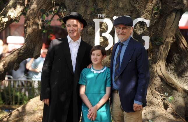 July 17, 2016 - England, United Kingdom - Mark Rylance, Ruby Barnhill and Steven Spielberg attend the UK Premiere of The BFG at Odeon Leciester Square. United Kingdom - ZUMAs147