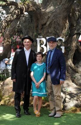 July 17, 2016 - England, United Kingdom - Mark Rylance, Ruby Barnhill and Steven Spielberg attend the UK Premiere of The BFG at Odeon Leciester Square. United Kingdom - ZUMAs147