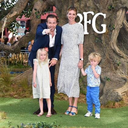 The BFG UK Premiere London, UK. Rafe Spall and Elize du Toit, Lena and Rex at The BFG Premiere held at Leicester Square Gardens, Leicester Square, London on Sunday 17 July 2016. LMK392 -60374-180716 