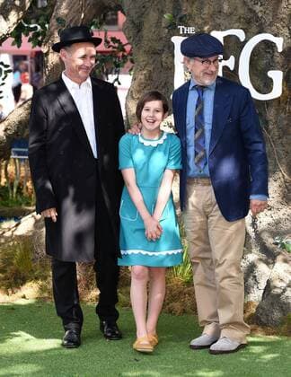 The BFG UK Premiere London, UK. Mark Rylance, Ruby Barnhill and Stephen Spielberg at The BFG Premiere held at Leicester Square Gardens, Leicester Square, London on Sunday 17 July 2016. LMK392 -60374-180716 