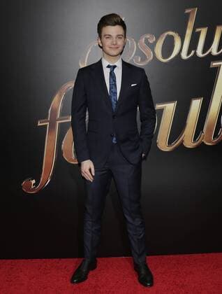 Chris Colfer arrives on the red carpet at the Absolutely Fabulous: The Movie New York premiere at SVA Theater on July 18, 2016 in New York City.  NYP20160718110 JOHNxANGELILLO