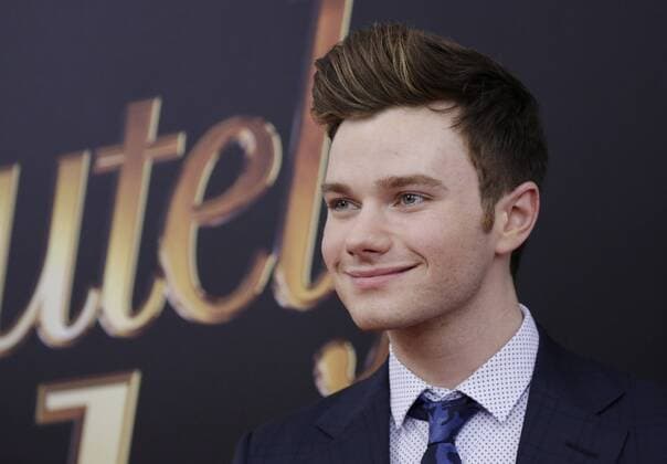 Chris Colfer arrives on the red carpet at the Absolutely Fabulous: The Movie New York premiere at SVA Theater on July 18, 2016 in New York City.  NYP20160718123 JOHNxANGELILLO