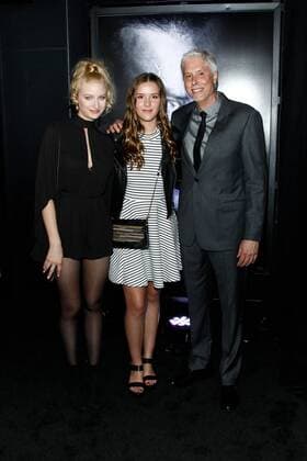 Executive Producer and Writer Christopher Rouse (R) with his daughters Ava and Fiona attend the premiere of the motion picture thriller Jason Bourne at Caesars Palace in Las Vegas, Nevada on July 18, 2016. Storyline: Jason Bourne, now remembering who he truly is, tries to uncover hidden truths about his past.  LAP2016071827 JAMESxATOA