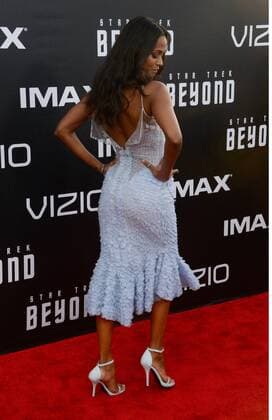 Cast member Zoe Saldana attends the premiere of the sci-fi motion picture thriller Star Trek Beyond at Embarcadero Marina Park South in San Diego, California on July 20, 2016. Storyline: The USS Enterprise crew explores the furthest reaches of uncharted space, where they encounter a new ruthless enemy who puts them and everything the Federation stands for to the test.  SDP2016072012 JIMxRUYMEN