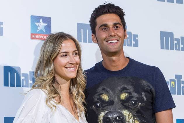 Spanish football player Albaro Arbeloa with his wife Carlota Ruiz during the premiere of Mascotas at Kinepolis cinema in Madrid. July 21, 2016.  (20160721038)