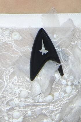 LOS ANGELES - JUL 20: Sofia Boutella s Black Starfleet delta badge worn in tribute to Anton Yelchin at the Star Trek Beyond World Premiere at the Embarcadero Marina on July 20, 2016 in San Diego, CA  HPA