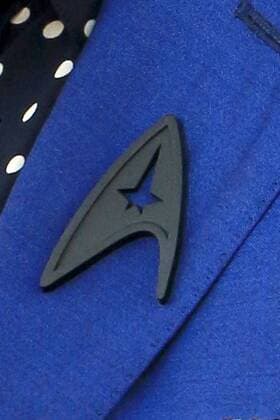 LOS ANGELES - JUL 20: Zachary Quinto s Black Starfleet delta badge worn in tribute to Anton Yelchin at the Star Trek Beyond World Premiere at the Embarcadero Marina on July 20, 2016 in San Diego, CA  HPA
