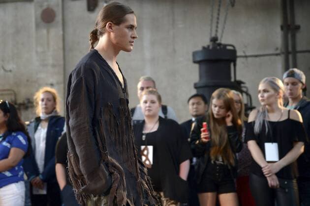HELSINKI, July 22, 2016 -- A model displays the latest collection of South Korean Solpot Studio during the Helsinki Fashion Week in Helsinki, Finland, on July 22, 2016. The Second edition of Helsinki Fashion Week kicked off in Helsinki on Friday.)(yy) FINLAND-HELSINKI-FASHION WEEK SergeixStepanov 