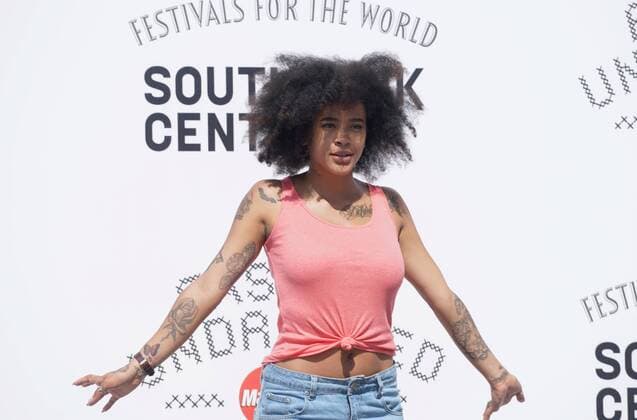 British presenter Yinka Bokinni hosts the Fashion Undressed Catwalk Show with MasterCard during the Fashion Undressed Bites technology event at the Southbank Centre in London. JULY 23rd 2016  SLIx162421