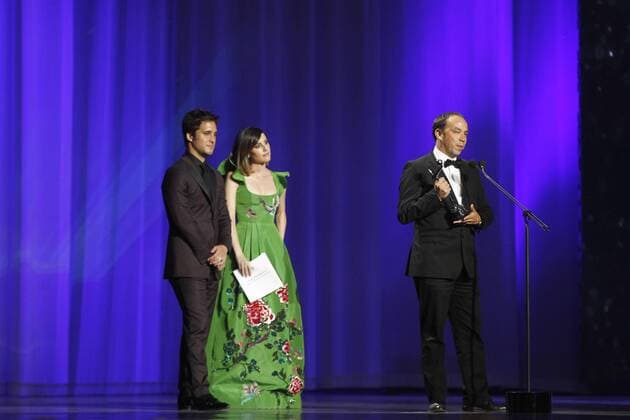 Member of the team of the film Atrapa La Bandera Nico Matji (L) receives the Best Animation Award during the 3rd Platino Ibero-American Film Awards in Punta del Este, Uruguay, 24 July 2016. ni PREMIOS PLATINO !ACHTUNG: NUR REDAKTIONELLE NUTZUNG!  PLA038 20160725-636050167376190528