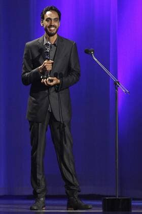 Nascuy Linares receives the Best Original Music Award for the Colombian film El Abrazo de la Serpiente during the 3rd Platino Ibero-American Film Awards in Punta del Este, Uruguay, 24 July 2016. ni PREMIOS PLATINO !ACHTUNG: NUR REDAKTIONELLE NUTZUNG!  PLA044 20160725-636050195513650443