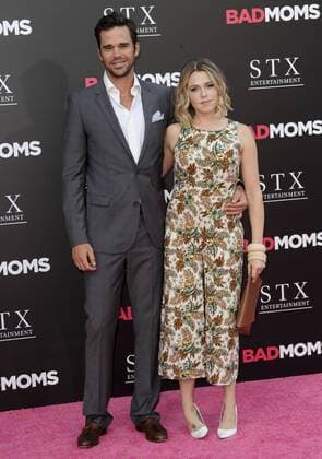 Majandra Delfino & husband David Walton BAD MOMS FILM PREMIERE Los Angeles Patrick Rideaux PicturePerfect