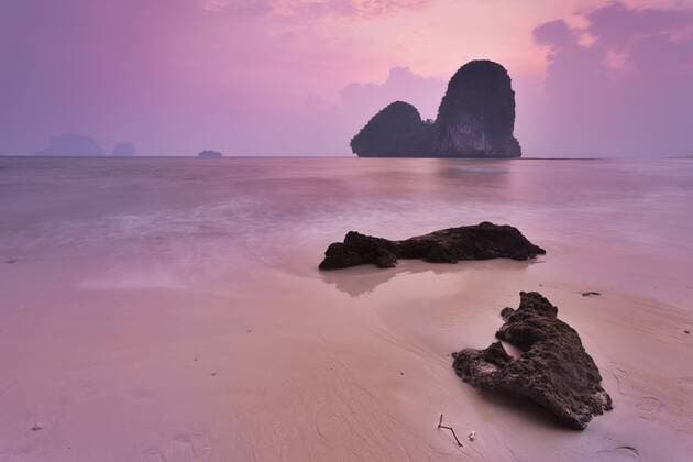 Thailand, Krabi, Railay Beach at twilight  FPF000102