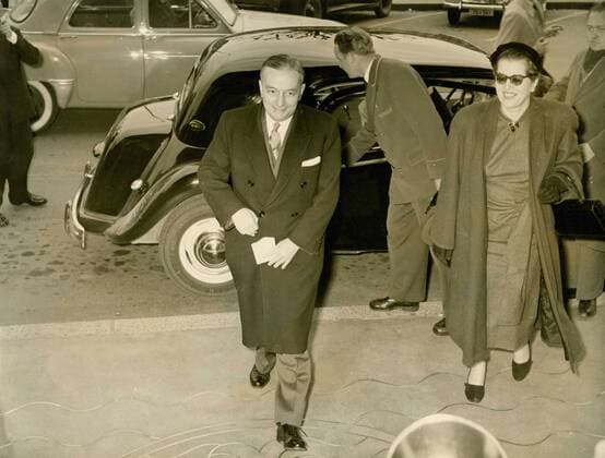 The US Secretary of State John Foster Dulles at the Conference of Geneva, Switzerland x12379x 
