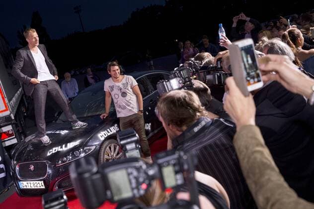 Oliver Pocher und Patrick Helmes bei der Premiere des Kinofilms Collide im Drive In Autokino. Köln, 01.08.2016 Foto:xC.xHardtx xFuturexImage
