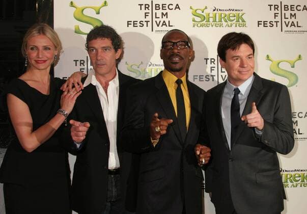 Apr. 21, 2010 - New York, New York, U.S. - K64967PSC.The opening night of the 2010 Tribeca Film Festival s World Premiere of DreamWorks Animation s Shrek Forever After at the Ziegfeld Theatre in New York City on 04-21-2010. CAMERON DIAZ, ANTONIO BANDERAS, MIKE MYERS, EDDIE MURPHY - ZUMAsb3_