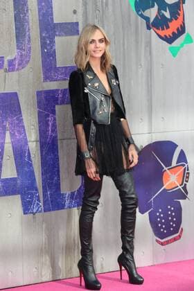 . 03 08 2016. London, United Kingdom. Cara Delevingne arriving at the Suicide Squad premiere in London.  xStephenxLockx xi-Imagesx IIM-13272-0003